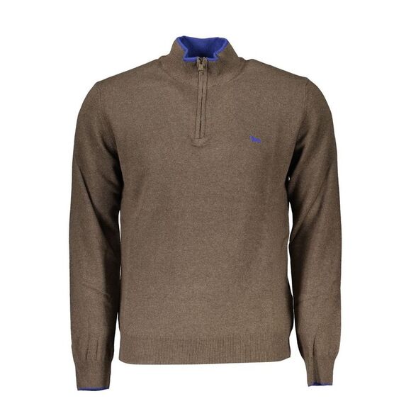 Harmont & Blaine Half Zip Knitted Sweater Casual Style Men Brown Sweaters